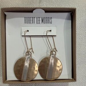 Robert Lee Morris Gold and Silver Disc Earrings